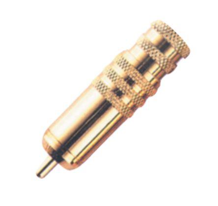 EIE Plug Rca in-Line Red Metal Gold