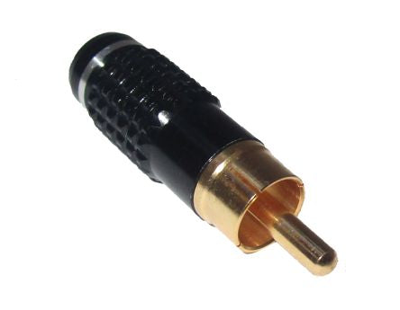 EIE Rca Plug 5mm in-Line Metal & Gold