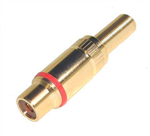 EIE Socket Rca in-Line Metal Gold Red