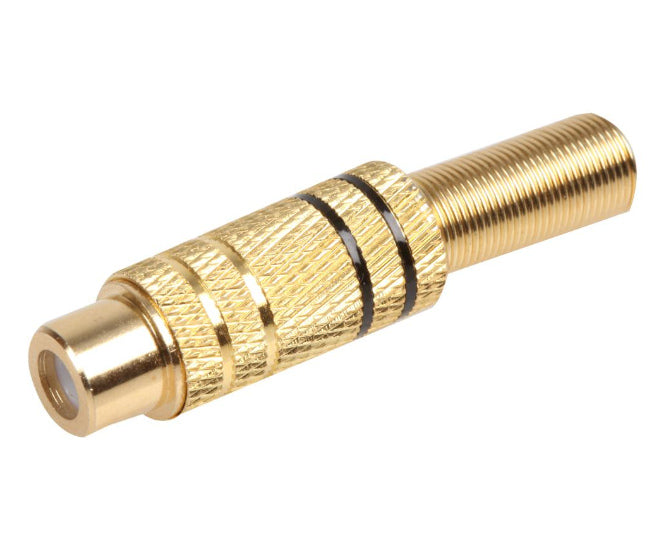 EIE Socket Rca in-Line Metal Gold Bk