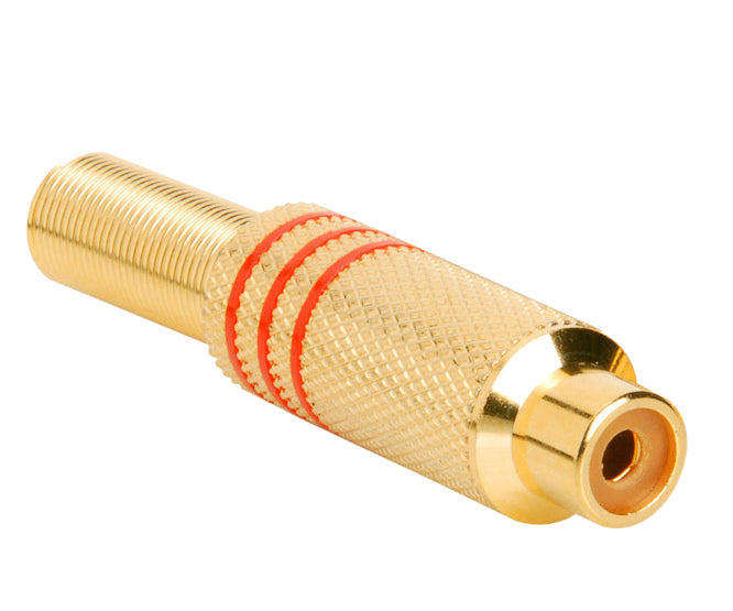 EIE Socket Rca in-Line Metal Gold Red