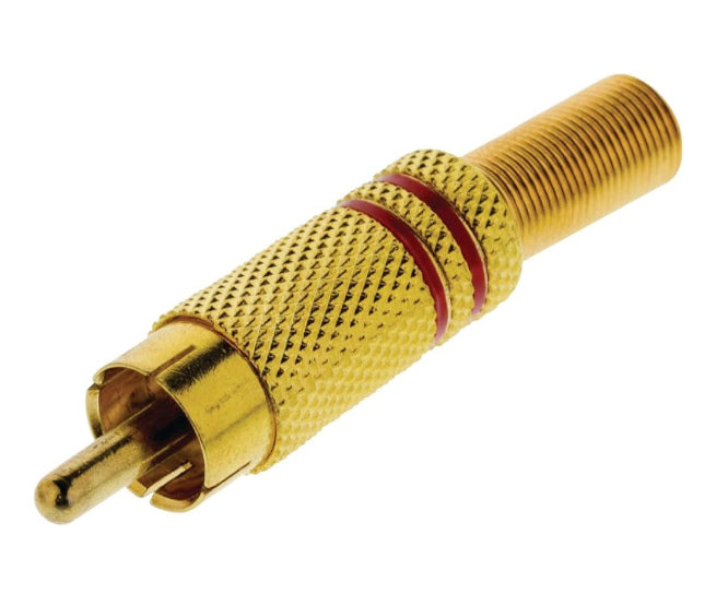 EIE Rca Plug Connector Gold with Spring Sleeve