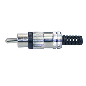 EIE Rca Plug Straight Metal with Sleeve Black