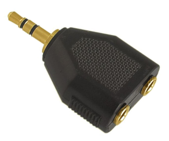EIE Adapter 3.5 PLUG-2 Socket Gold Stereo