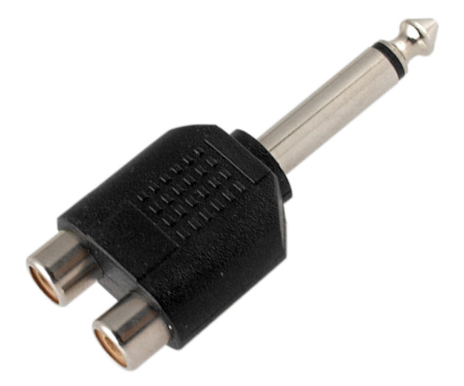 EIE 6.35mm Mono Plug to 2XRCA Socket