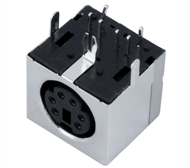 EIE Socket Mini-DIN 6W Right-Angle PCB Mount