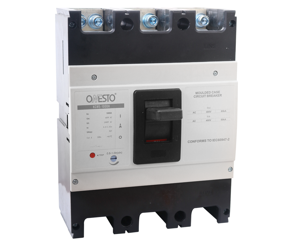 MCCB 1000H Frame, 800A-1000A Adjustable Thermal, 65kA - 3 Pole & 4 Pole | Onesto KCM5