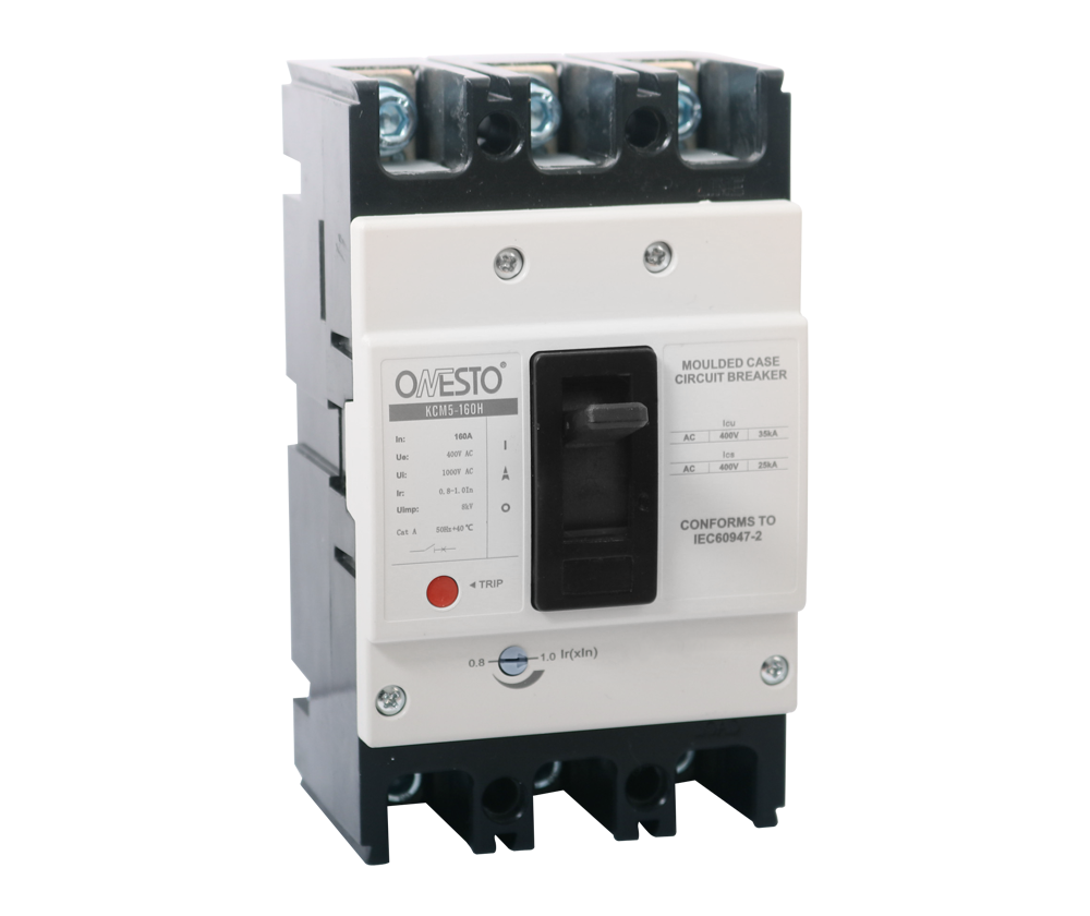MCCB 160H Frame Electronic Trip, 63A-160A, 35kA - 3 Pole & 4 Pole | Onesto KCM5
