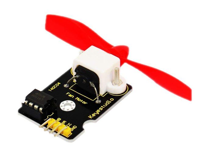 Keyestudio Electric Motor with Fan on a PCB
