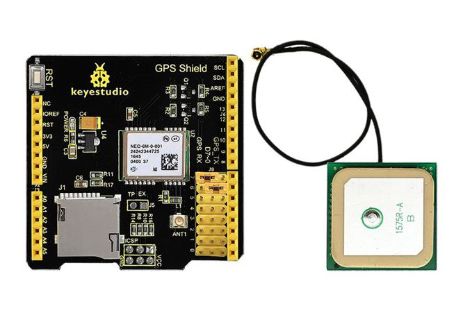Keyestudio Gps Shield with Sd Slot + Antenna for Arduino