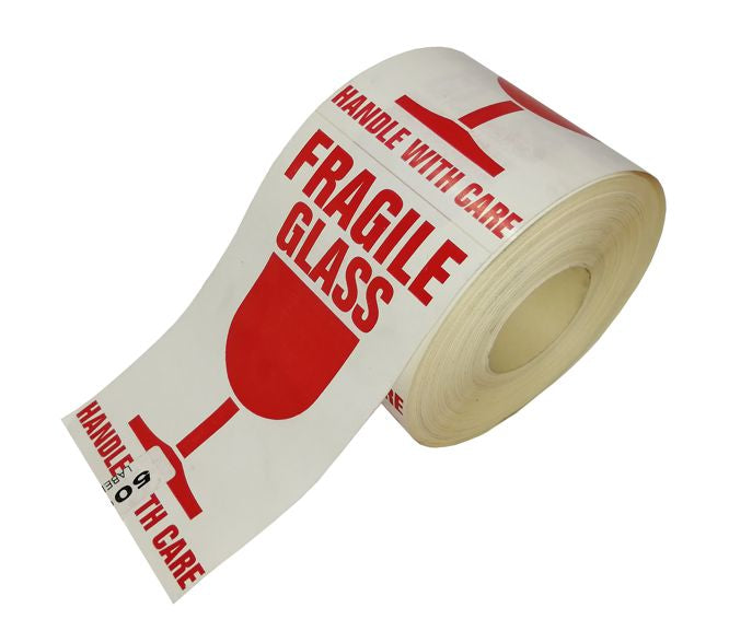 EIE Label / Sticker "fragile with Glass" Printed