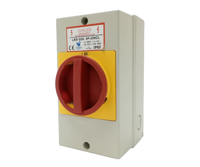 Swan Electric Load Break Switch 25A-100A 440V 4P + Enclosure