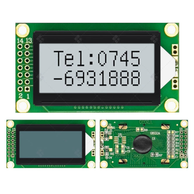 EIE LCD Display Module 2x8 5VDC 2L 8CH 58.5x32.5mm