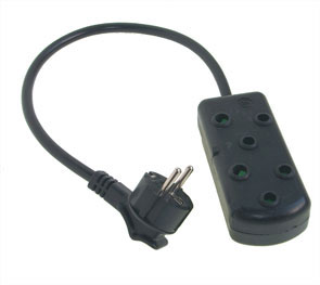 EIE Multiplug Adapter Extension 2x15A to 2PIN Plug 500mm