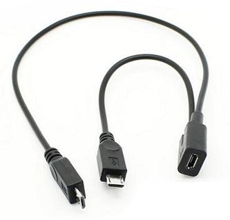 EIE Micro-USB Y-Cable, 1X Data & 1X Power