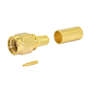 EIE Sma Plug Crimp RG58 5mm Inline Gold