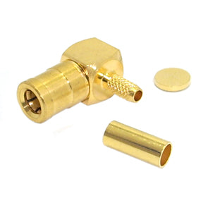 EIE Smb-Socket Right-Angle Crimp RG174, Gold