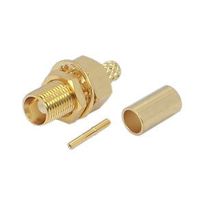 EIE Mcx-Socket Mini Crimp Bulkhead RG174, Gold