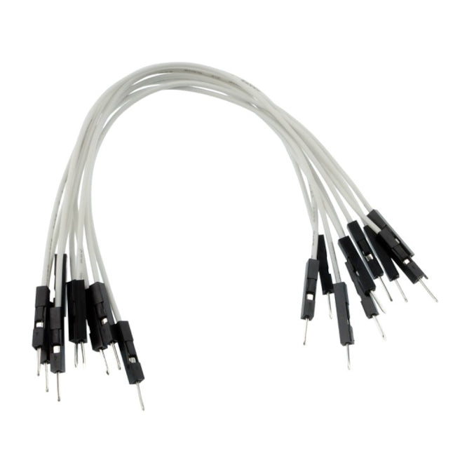 EIE Jumper Leads/Wires 200mm Plug-Plug White - 10P/BAG