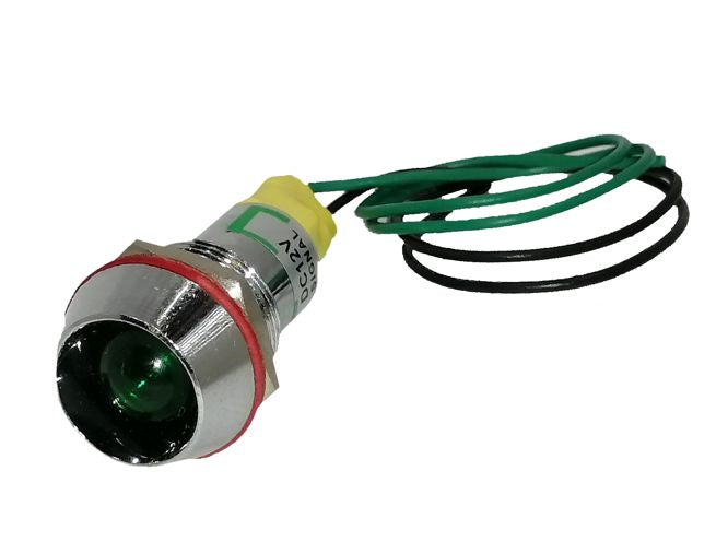 EIE 5mm Concave LED Indicator 12V Grn 200mm