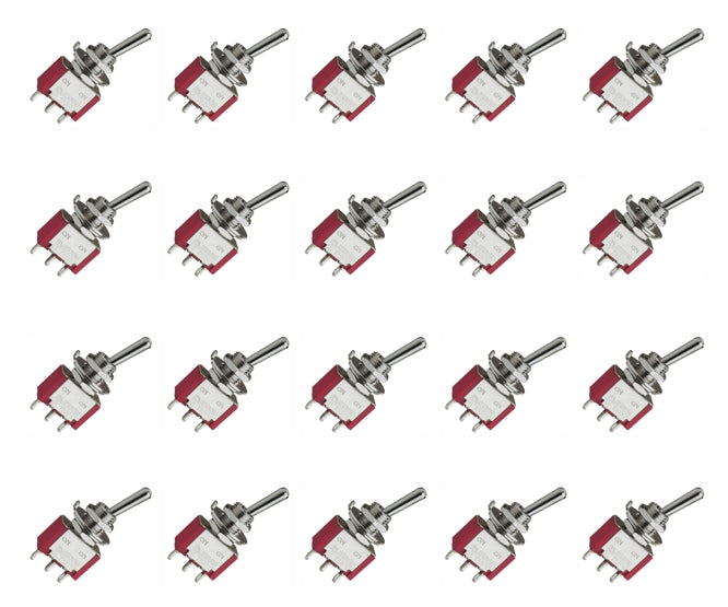 Daier Mini Toggle Switch SPDT on-on 3A Panel Mount & Sol - 100P/TRAY