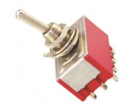 Daier Mini Toggle Switch 4PDT on-on Sol-Red