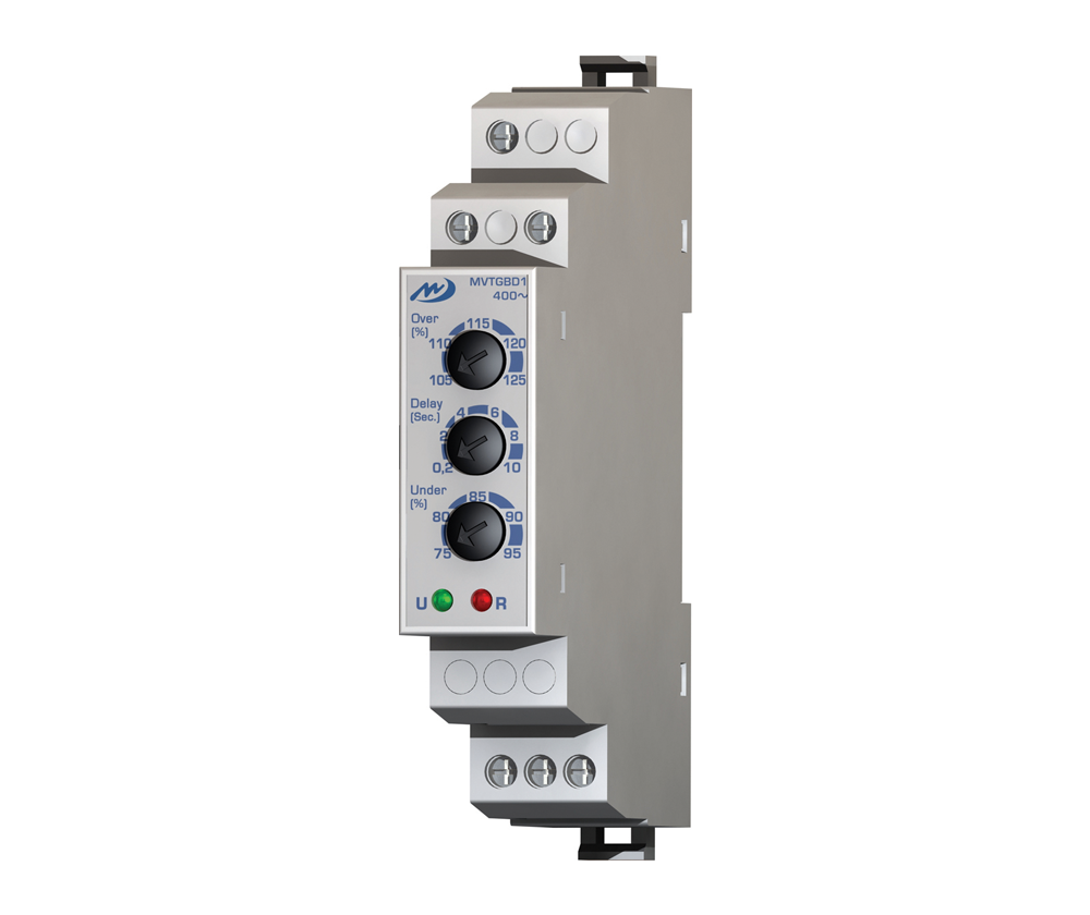 Under/Over Voltage Relay 3 Phase 415VAC, DIN Mount