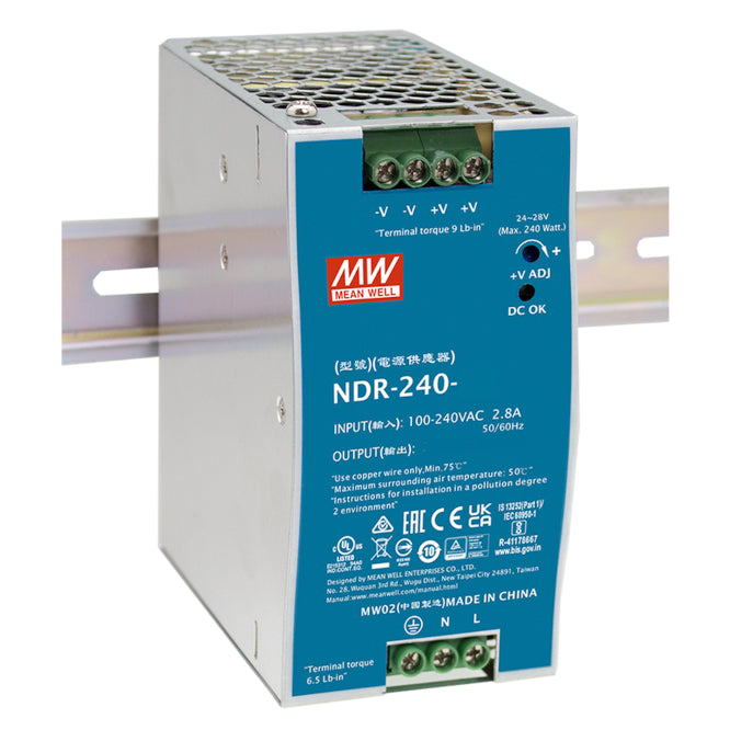 Mean Well DIN Rail Power Supply NDR-240 240W