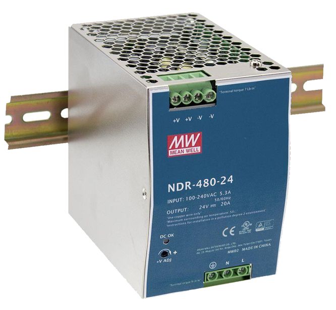 Mean Well DIN Rail Power Supply NDR-480 480W