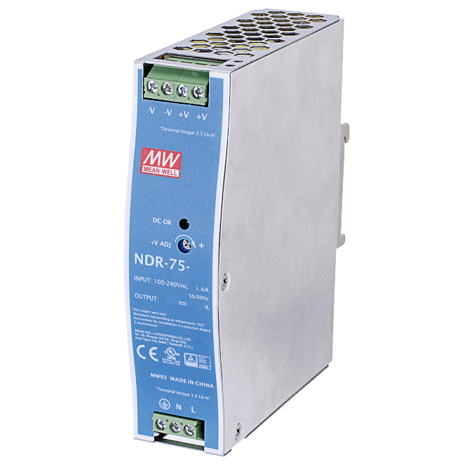 Mean Well DIN Rail Power Supply NDR-75 75W