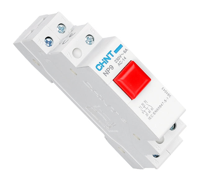 Chint DIN Rail Mount Push-Button Red 2NO+2NC