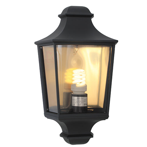 Eurolux Hamlet Lantern 3 Panel Half Wall Outdoor Light – Black
