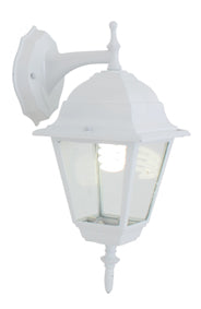 Eurolux Lantern Outdoor Wall Light – 4 Panel, Down Facing, White