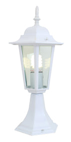 Eurolux Outdoor Lantern Pedestal Light – 6 Panel, White