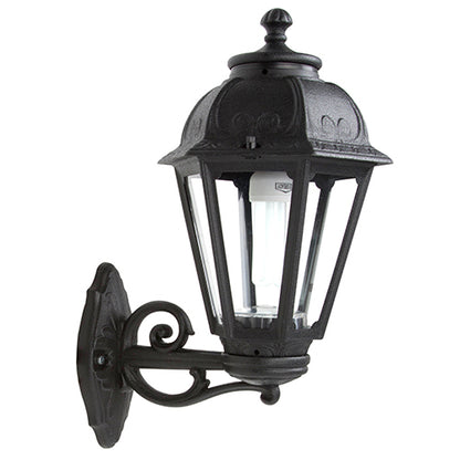 Fumagalli Saba black outdoor lantern up or down E27