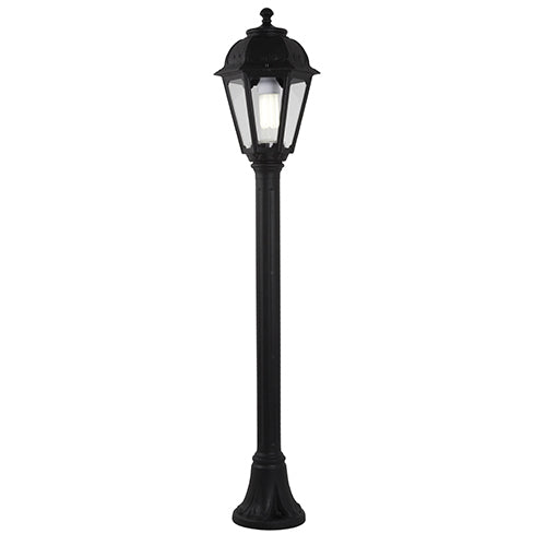 Fumagalli Mizar Saba black outdoor bollard light 1m tall