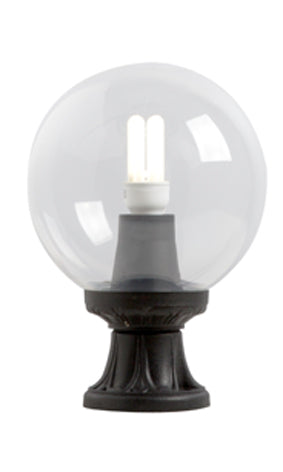 Fumagalli Mikrolot G250 black pedestal light for outdoor gate pillars
