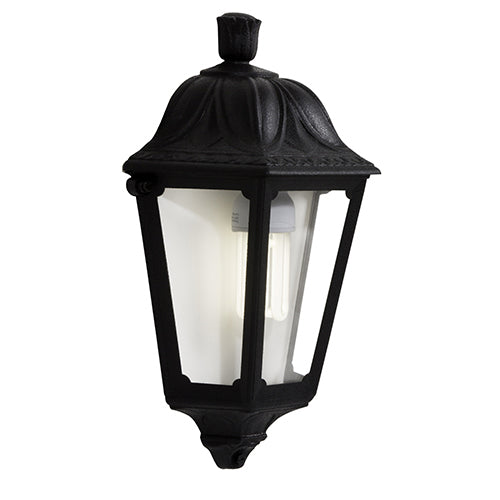 Fumagalli Iesse black half wall lantern E27 LED IP55