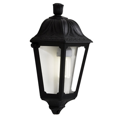 Fumagalli Iesse black half wall lantern E27 LED IP55