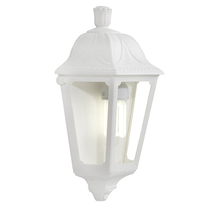 Fumagalli Iesse white half wall lantern outdoor light with clear diffuser