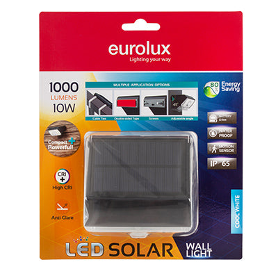 Eurolux Solar Mars Outdoor Wall Light – Black