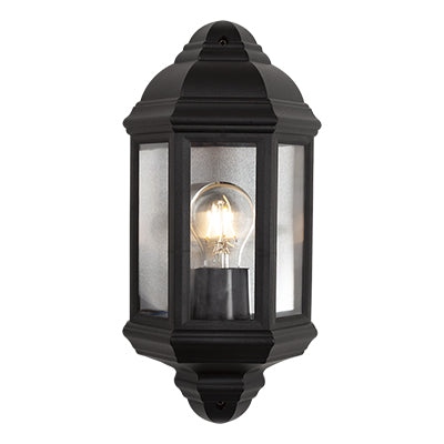 Eurolux Plastic Lantern 3 Panel Half Wall Outdoor Light – Black