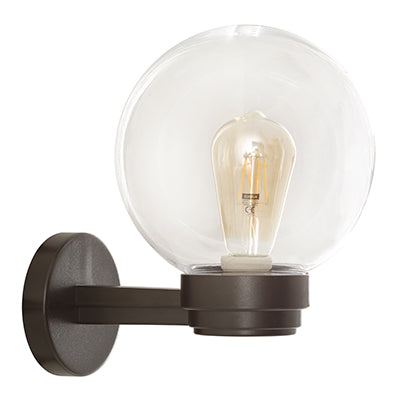 Eurolux Outdoor 200mm Bowl Fitting – Wall Mount, Clear