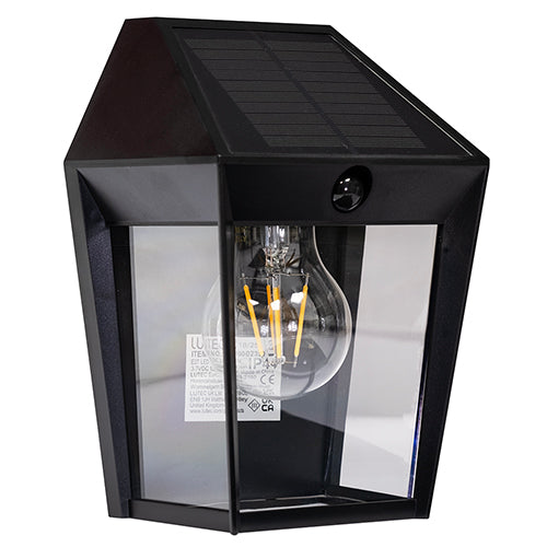 Eurolux Avony Solar Outdoor Wall Light PIR – Matt Black