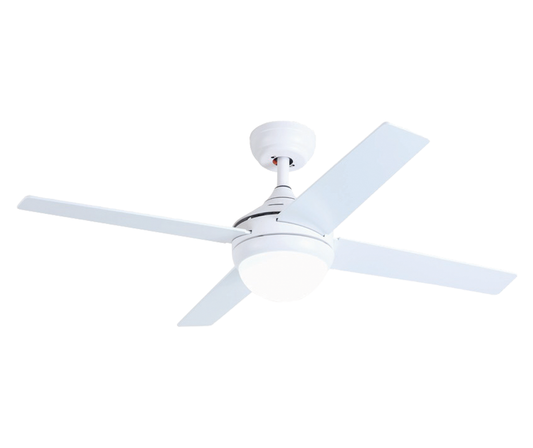 O-lite Spirado 4 Blade Ceiling Fan with 18W LED Light 1200mm, White, 230V