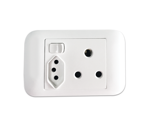 Single + New ZA Switched Socket, 4x2 Onesto Oracle