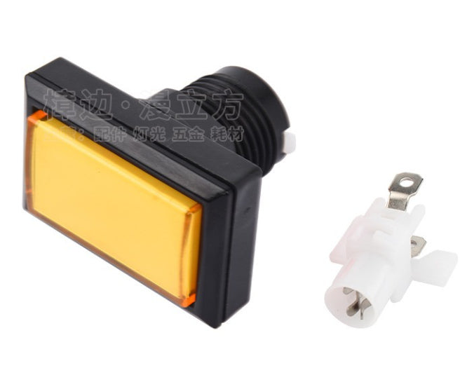 EIE Rectangular Push Button Mom Illum-Yellow 50x33mm