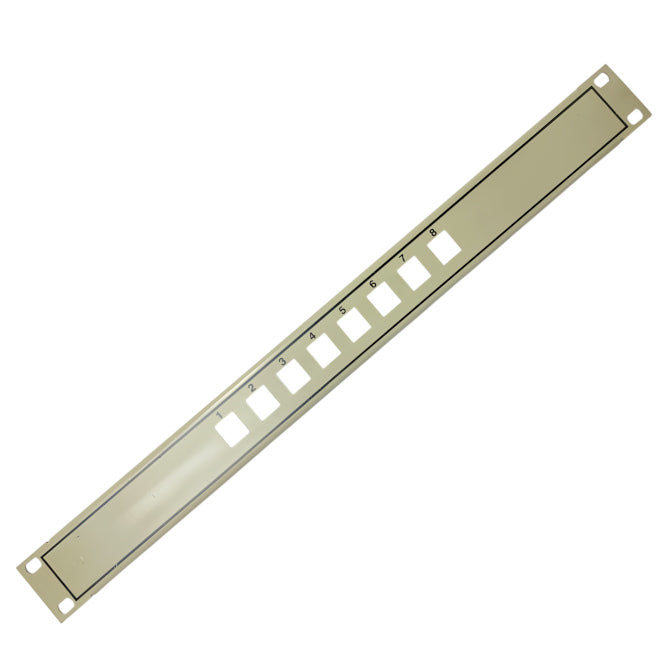 CS 8 Port Metal Patch Panel Ivory 45x485x11mm