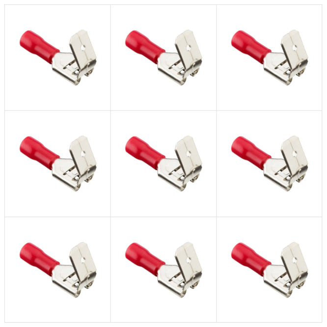 Guosai 6.35mm Red Nylon Pre-Insulated Piggyback Terminal Red