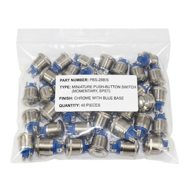 Daier Push Button Switch N.O Spst 2A Metal Screw M19 D=22 L=28 - 40/BOX